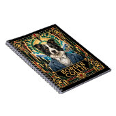 Border Collie, Art Deco-hond Notitieboek (Rechterzijde)