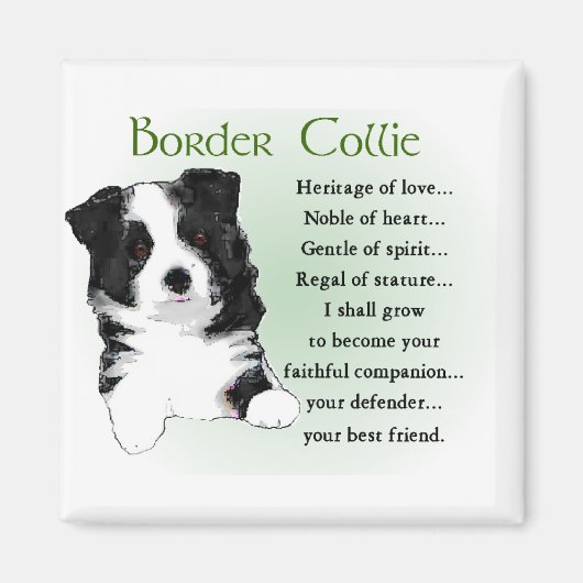 Border Collie Art Gifts Magneet (Voorkant)