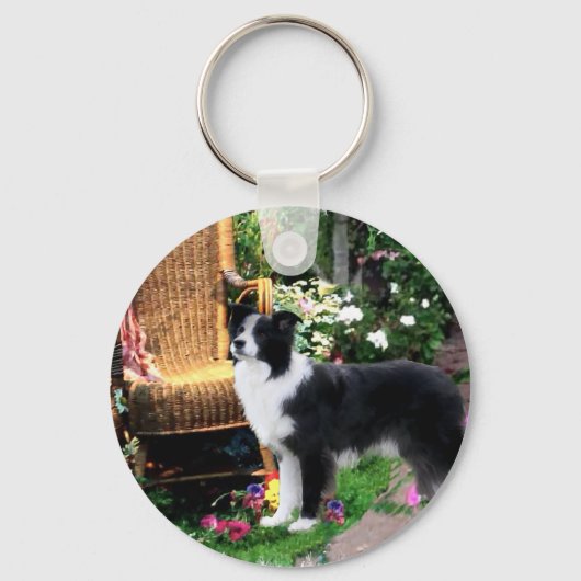Border Collie Art Gifts Sleutelhanger (Voorkant)