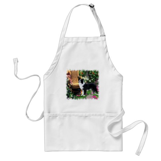 Border Collie Art Gifts Standaard Schort (Voorkant)