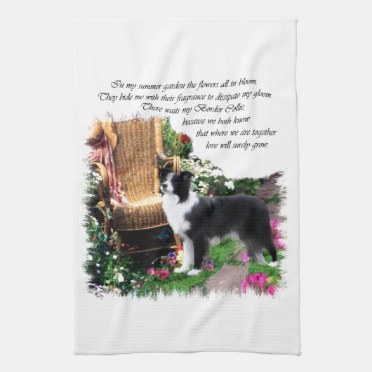 Border Collie Art Gifts Theedoek (Verticaal)
