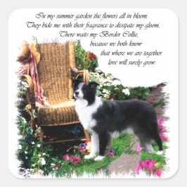 Border Collie Art Gifts Vierkante Sticker