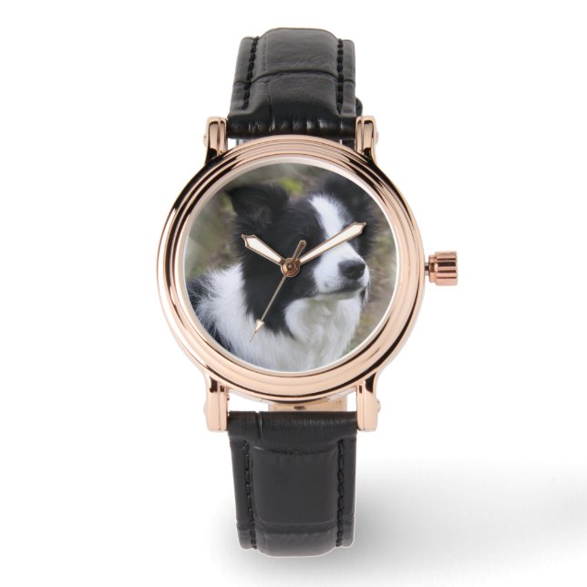Border Collie Art Horloge (Voorkant)