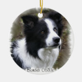 Border Collie Art Keramisch Ornament (Voorkant)