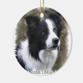 Border Collie Art Keramisch Ornament (Links)