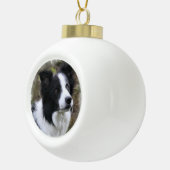 Border Collie Art Keramische Bal Ornament (Rechts)
