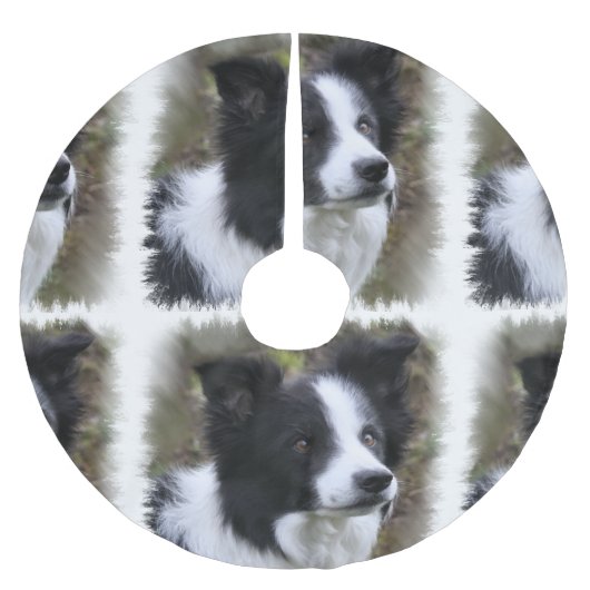 Border Collie Art Kerstboom Rok (Voorkant)