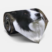 Border Collie Art Stropdas (Opgerold)