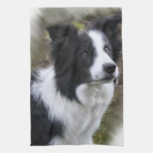 Border Collie Art Theedoek (Verticaal)