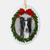 Border Collie Art van Glenda S. Harlan Keramisch Ornament (Rechts)