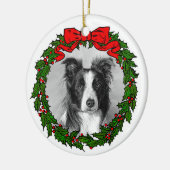 Border Collie Art van Glenda S. Harlan Keramisch Ornament (Links)