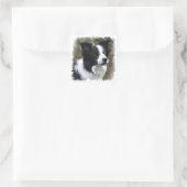 Border Collie Art Vierkante Sticker (Tas)