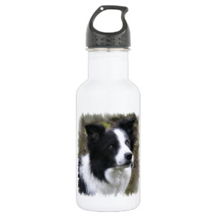 Border Collie Art Waterfles