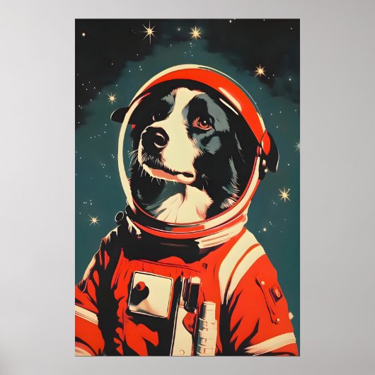 Border Collie Astronaut Poster, Border Collie Poster (Voorkant)