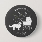 Border Collie-Baby shower Ronde Button 7,6 Cm (Voorkant)