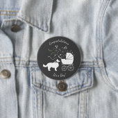 Border Collie-Baby shower Ronde Button 7,6 Cm (In situ)