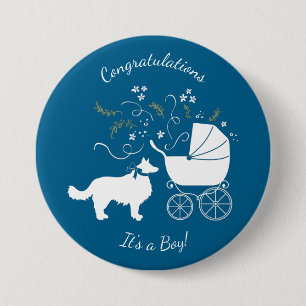 Border Collie-Baby shower Ronde Button 7,6 Cm
