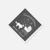 Border Collie-Baby shower Servet (Hoek)