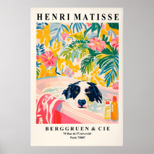 Border Collie Badkamer Kunstprint Grappige Hond in Poster