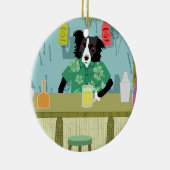 Border Collie Bamboo Tiki Bar Ornament (Rechts)