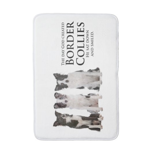 Border Collie Bath Mat (Voorkant Verticaal)