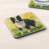 Border Collie Bier Onderzetter (Linkerzijde)