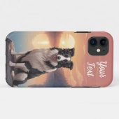 Border Collie bij het meer Case-Mate iPhone Case (Achterkant (horizontaal))