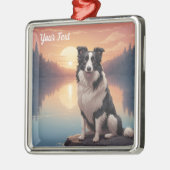 Border Collie bij Lake Metalen Ornament (Links)