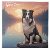 Border Collie bij Lake Tegeltje (Voorkant)