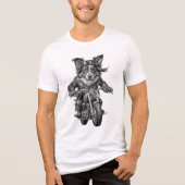 Border Collie Biker Dog Tri-Blend Shirt (Voorkant)