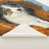 Border Collie Blauw Merle Hondenkop Foto - Sherpa Deken (3/4)