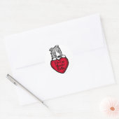 Border Collie (blauwe merle) Love Ronde Sticker (Envelop)