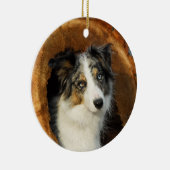 Border Collie Blue Merle Dog hang Decor Keramisch Ornament (Rechts)