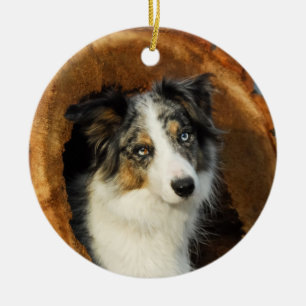Border Collie Blue Merle Dog hang Decor Keramisch Ornament