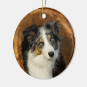 Border Collie Blue Merle Dog hang Decor Keramisch Ornament (Links)