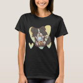 Border Collie Boba Bubble Tea Dog T-shirt (Voorkant)