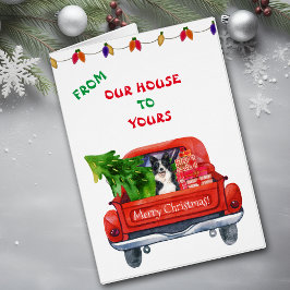 Border Collie Boerderij Truck Kerstmis Kaart