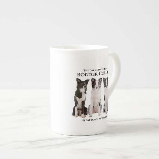 Border Collie Bone China Mok (Voorkant rechts)