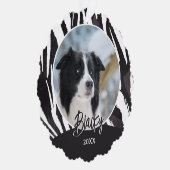 Border Collie Bont Patroon Foto Kerstmis Ornament Kaart (Rechts)