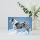 Border Collie briefkaart~Kerst Feestdagenkaart (Staand voorkant)