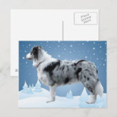Border Collie briefkaart~Kerst Feestdagenkaart (Voorkant / Achterkant)
