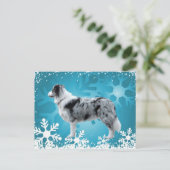 Border Collie Briefkaart~Kerst Feestdagenkaart (Staand voorkant)