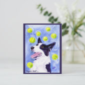 Border Collie Briefkaart - "Magpie's Gold" (Staand voorkant)