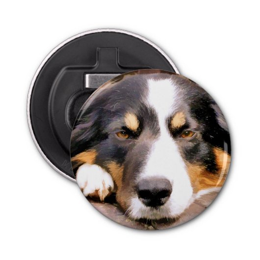 BORDER COLLIE BUTTON FLESOPENER (Voorkant)