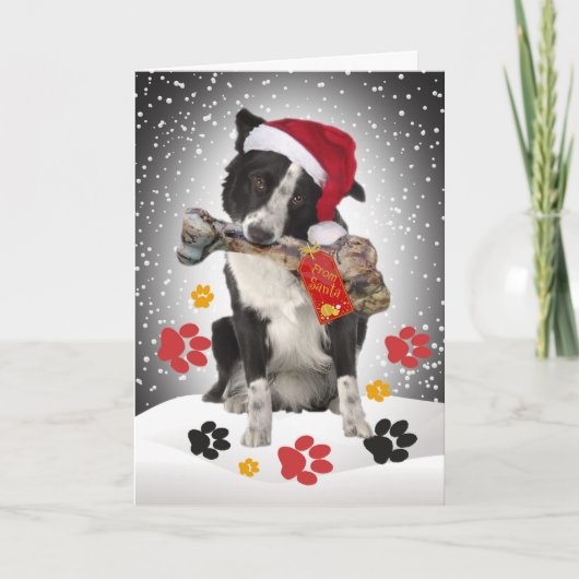 Border Collie cadeau van Santa Kaarten (Voorkant)