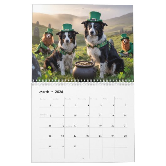 Border Collie Calendar Kalender (Mar 2026)