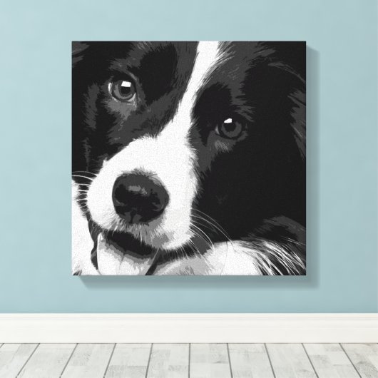 Border Collie Canvas Afdruk (Insitu (Houten vloer))