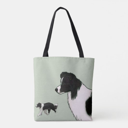 Border Collie Canvas tas (Achterkant)