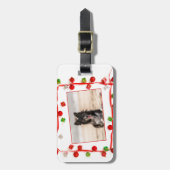 Border Collie Christmas Bagagelabel (Voorkant verticaal)