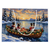 Border Collie Christmas Boat Holiday Groot Cadeauzakje (Achterkant)